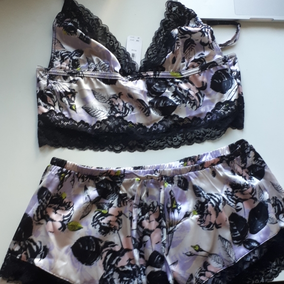 Satin Pyjama Cami and Short Set - Picture 5 of 6